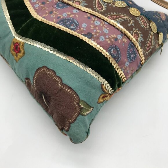 Chateau Multicolor Fabric Floral Patchwork Shoulder Bag - Picture 7 of 10